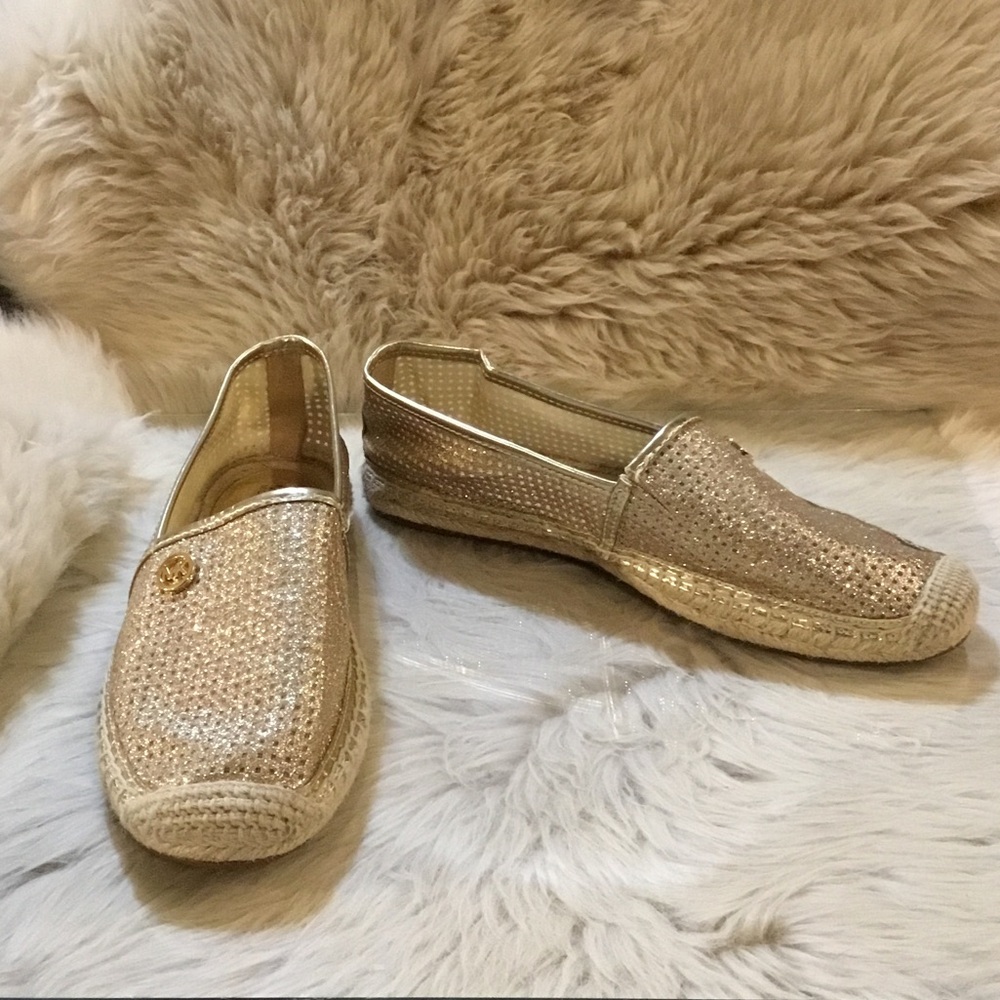 Michael Kors Gold Espadrille Slip-Ons